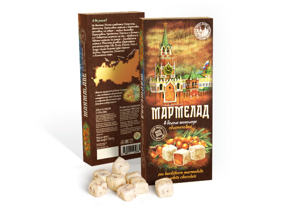 №2 Сладарт Мармелад Облепиховый в белом шоколаде МОСКВА, 150г в Кургане