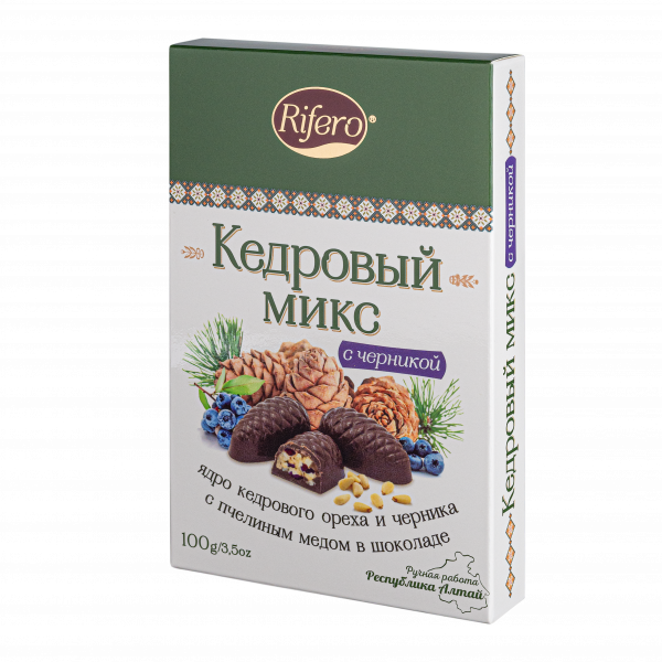 №1 Риф и ко Конфеты "Кедровый микс ЧЕРНИКА" 100г       в Кургане