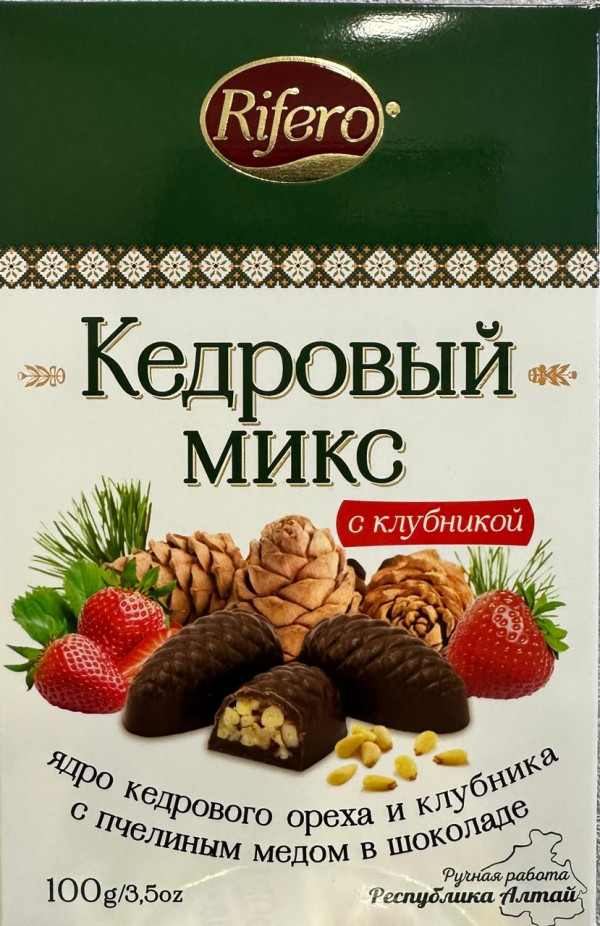№1 Риф и ко Конфеты "Кедровый микс КЛУБНИКА" 100г     в Кургане