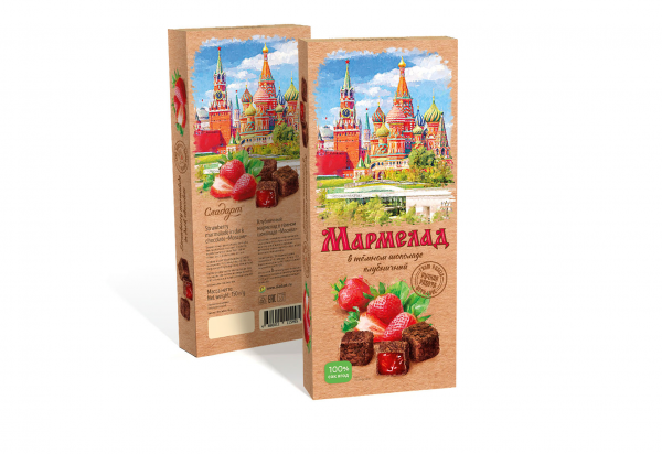 №2 Сладарт Мармелад Клубничный в темном шоколаде, 150г  в Кургане