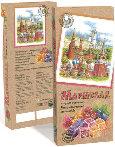 №2 Сладарт Мармелад Ассорти ягодное в сахарной пудре, 200г    в Кургане